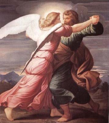 STEINLE, Edward Jakob von Jacob Wrestling with the Angel Sweden oil painting art